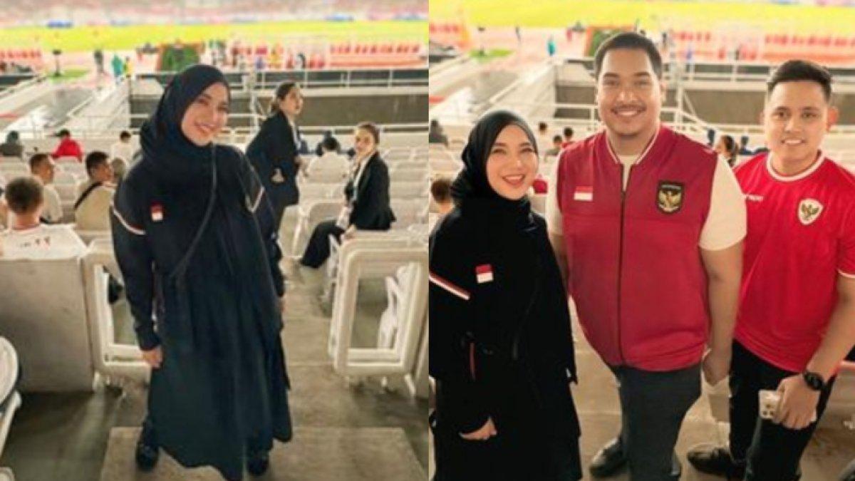 Chacha Frederica menonton Timnas Indonesia