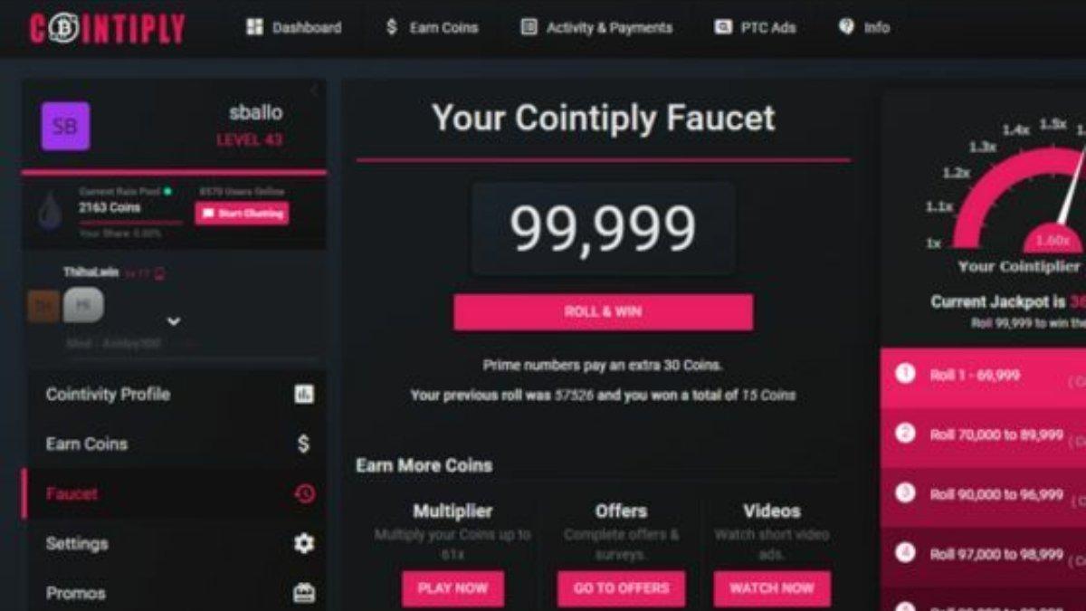 Cointiply memungkinkan aplikasi penghasil uang untuk mendapatkan penghasilan tambahan dengan melakukan tugas-tugas sederhana, seperti nonton video.