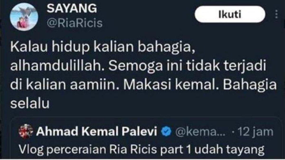 Cuitan Kemal Pahlevi dikomentari Ria Ricis