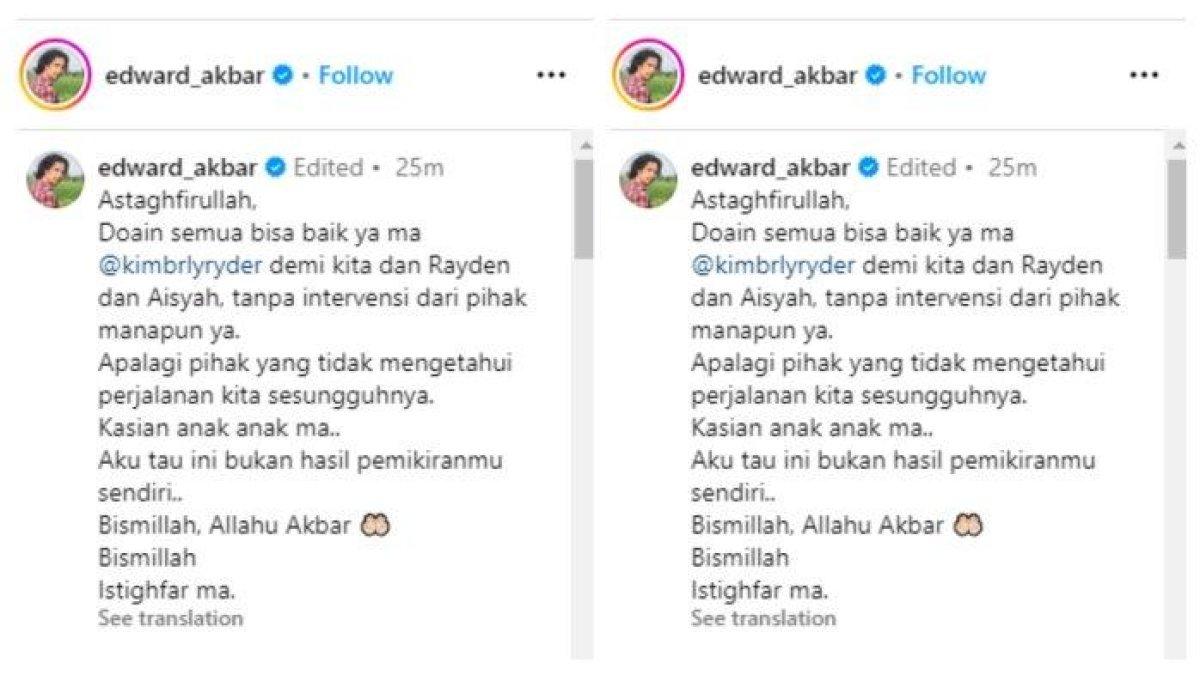 Curhat Edward Akbar setelah digugat cerai Kimberly Ryder