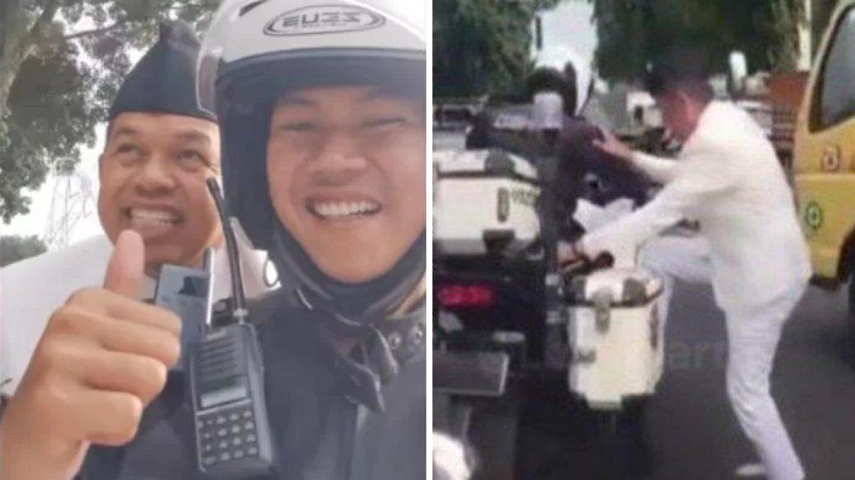 DEDI MULYADI DITILANG - Dedi Mulyadi naik motor patwal tanpa helm untuk temui Presiden Prabowo Subianto. Gubernur Jawa Barat Dedi Mulyadi viral naik motor patwal tanpa helm menuju lokasi acara peresmian kampus baru Universitas Petahanan di Sentul, Bogor, Jawa Barat pada Rabu (11/6/2025).