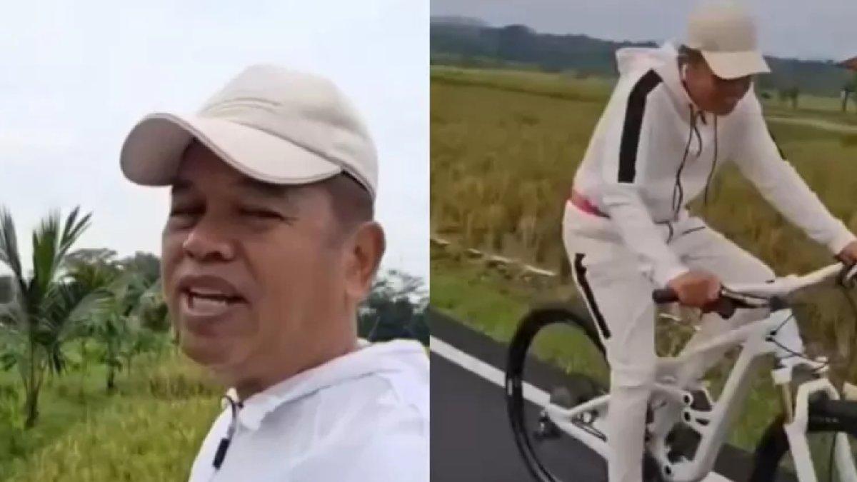 DEDI MULYADI SOMBONG - Dedi Mulyadi bersepeda di jam-jam 'sombong'-nya di pagi hari.