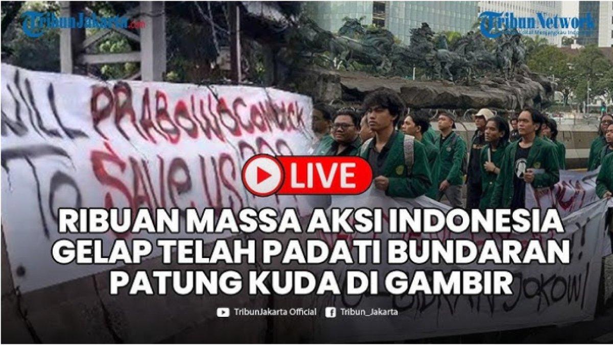 DEMO INDONESIA GELAP,- Tiga belas tuntutan mahasiswa dalam aksi 'Indonesia Gelap' di Gambir, Jakarta Pusat pada Senin, 17 Februari 2025.