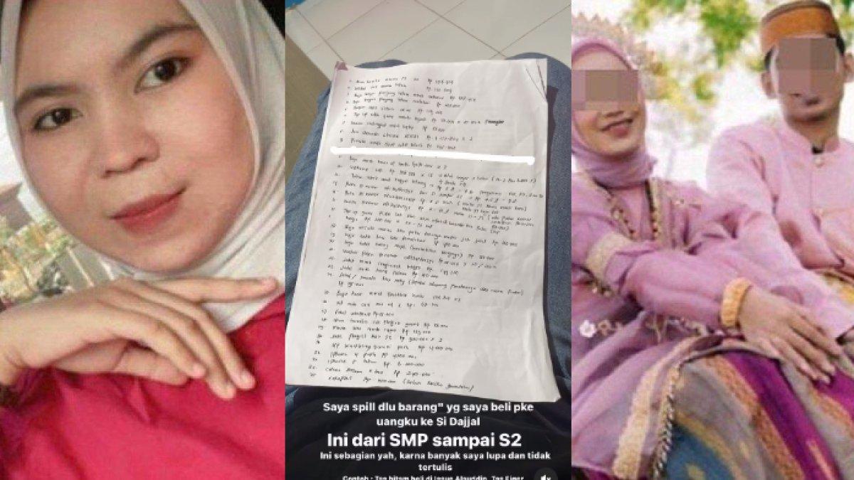 Daftar barang yang ditagih Ayu Wulandari kepada mantan kekasih