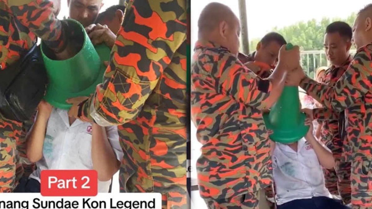 Damkar bantu mengeluarkan kepala anak sekolah yang nyangkut di kerucut