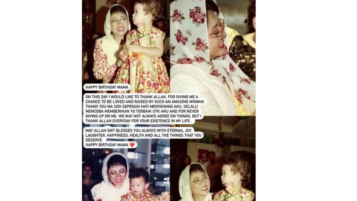 Danvy beri ucapan ulang tahun pada Tutut.