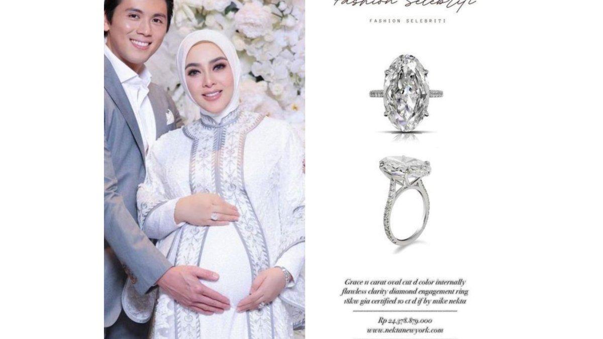 Detail harga dan tampilan cincin berlian Syahrini.