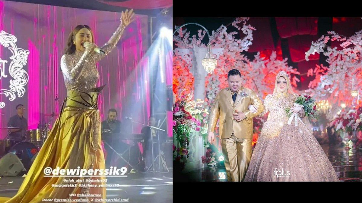 Dewi Perssik hadir di resepsi pernikahan Masniyah
