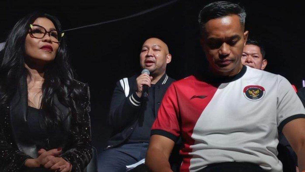 Didit Hediprasetyo saat menghadiri launching jersey kontingen Indonesia untuk tampil di Olimpiade Paris 2024, The Dharmawangsa, Jakarta, Kamis (4/7/2024).