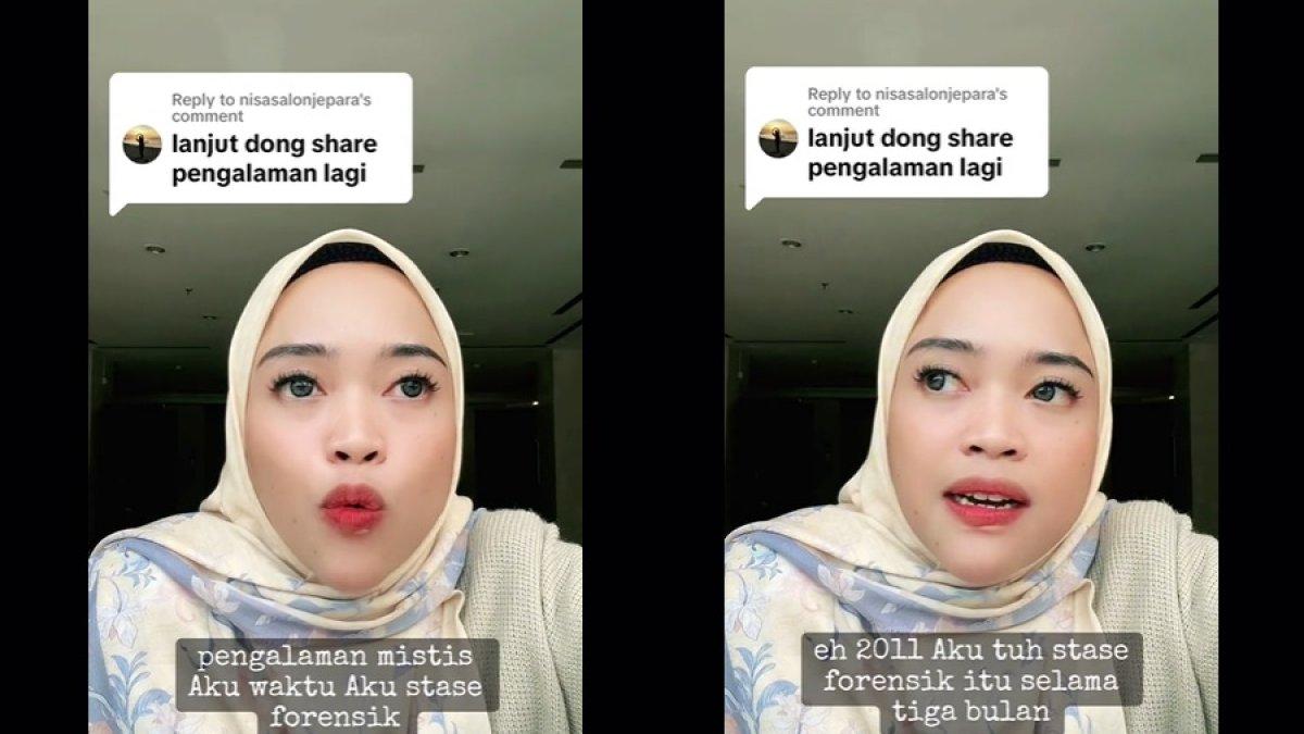 Dokter Intan Rachmita bercerita soal pengalaman mistisnya saat mengautopsi mayat korban kecelakaan kereta di media sosial TikTok