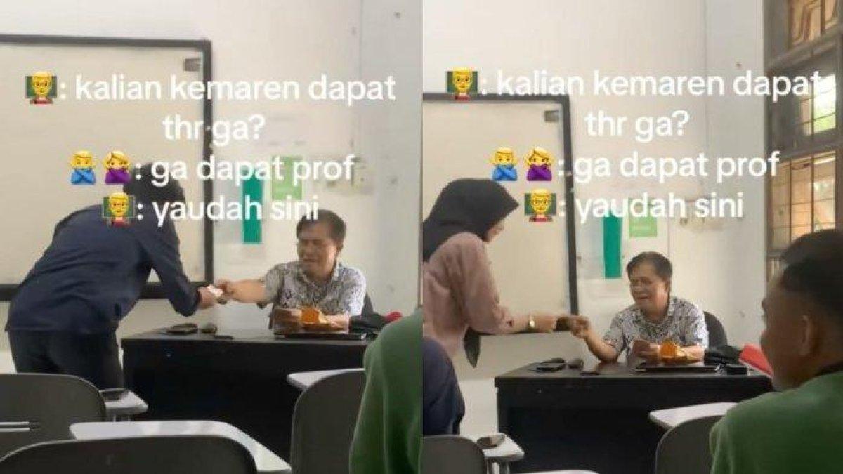 Viral, Dosen Dermawan Bagi-bagi THR ke Mahasiswa Satu Kelas saat Mengajar, Terungkap Sosoknya
