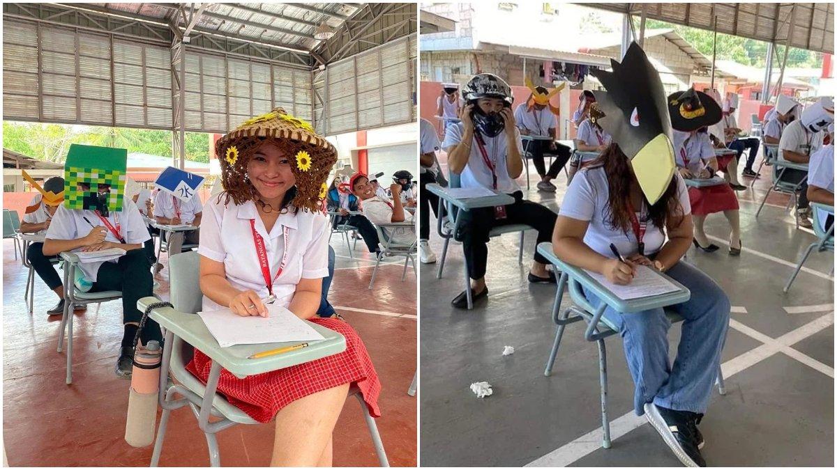 Dosen di Filipina minta mahasiswa membuat topi anti nyontek.