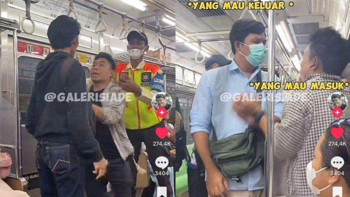 Dua bapak-bapak ribut di KRL