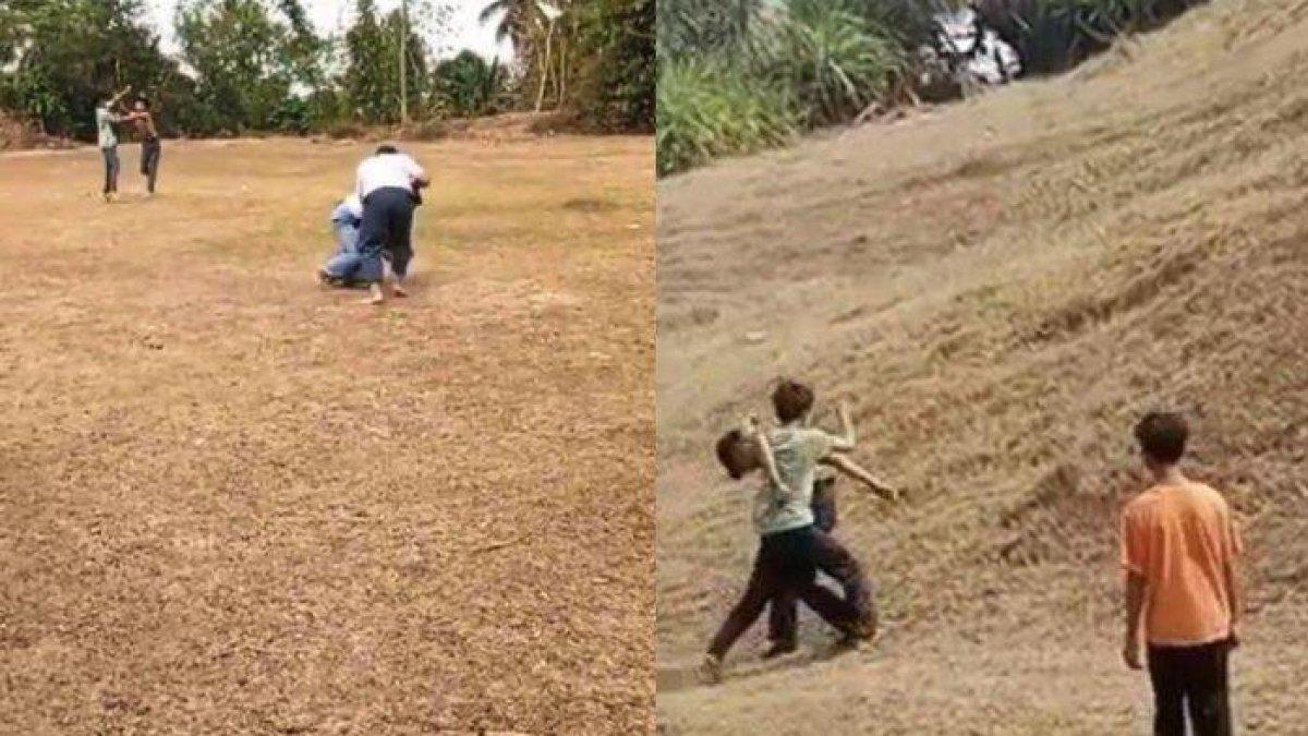 Viral di media sosial duel siswa SMP 5 lawan 5 di Cianjur, pelajar SMA jadi wasitnya.