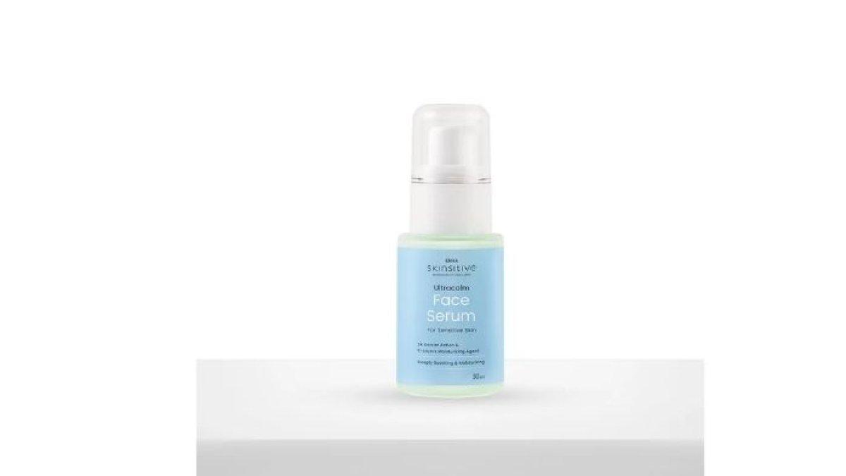 SERUM KULIT SENSITIF - Foto produk ERHA Skinsitive DF Ultracalm Face Serum diolah dari situs erhastore.co.id, Kamis (13/2/2025). Serum ini berbahan gentle dan diklaim aman untuk pemilik kulit sensitif.