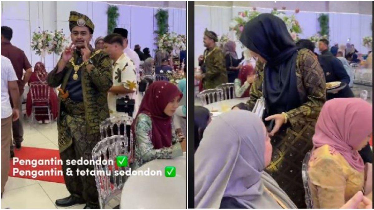 Ekspresi syok pengantin pria bajunya sama dengan tamu wanita