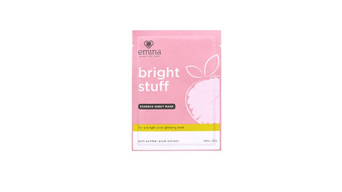 SHEET MASK ALFAMART - Foto produk Emina Bright Stuff Essence Sheet Mask, diolah dari eminacosmetics.com, Kamis (3/4/2025). Berikut rekomendasi sheet mask mencerahkan yang bisa dibeli di Alfamart.