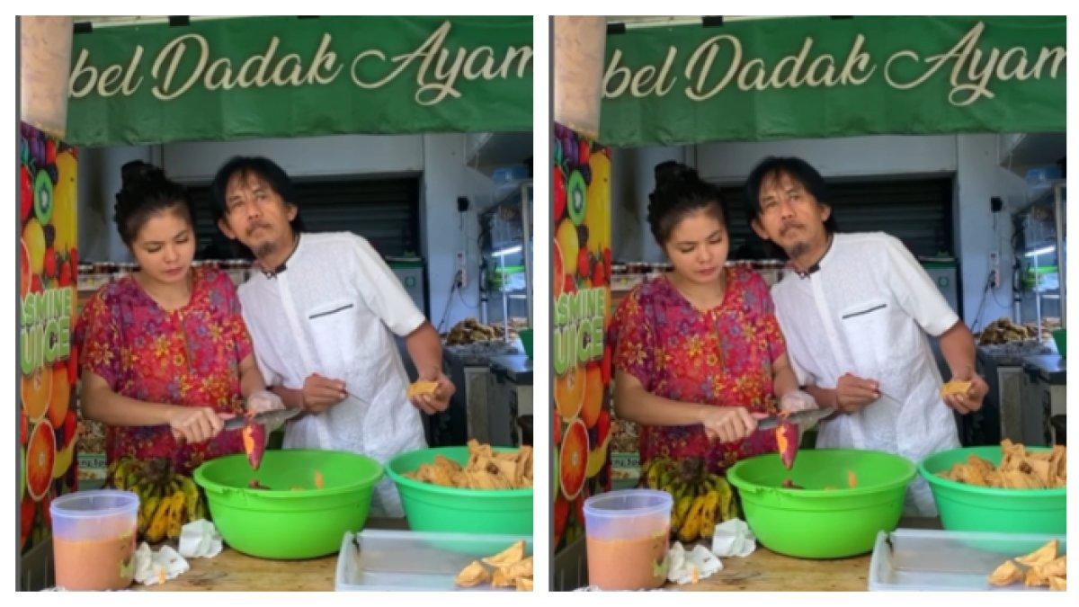 Epy Kusnandar tak malu saat membantu istrinya memasak bikin takjil untuk dijual