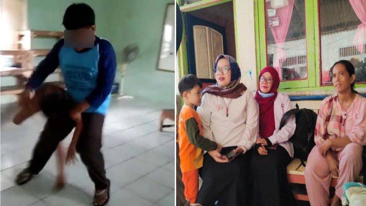 Fatimah (40), curhat anaknya HA (12) jadi korban bullying teman sekelasnya di Indramayu.