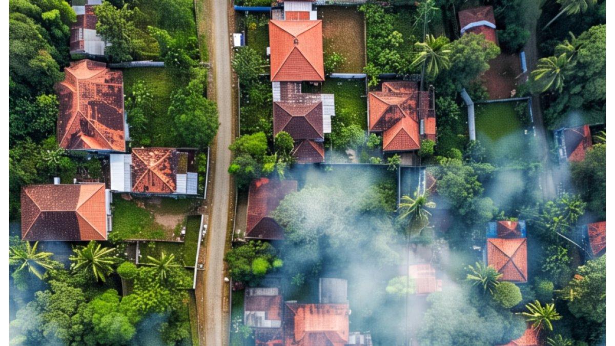 Ilustrasi suasana rumah-rumah warga di Kalimantan Barat.