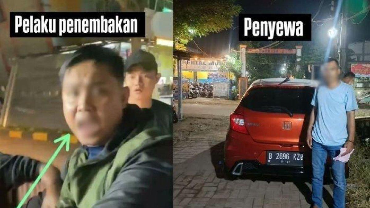 Foto pelaku penembakan (Kiri) dan Penyewa penggelapan mobil rental (kanan).