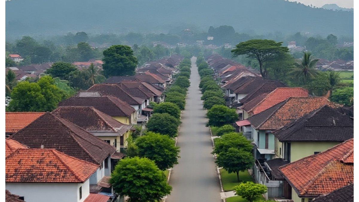 Ilustrasi rumah-rumah warga Jawa Timur.