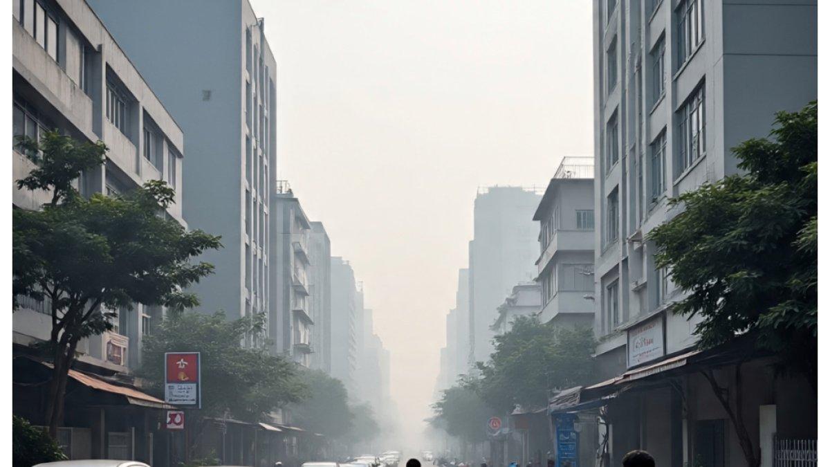 Ilustrasi kota yang memiliki polusi udara tinggi.