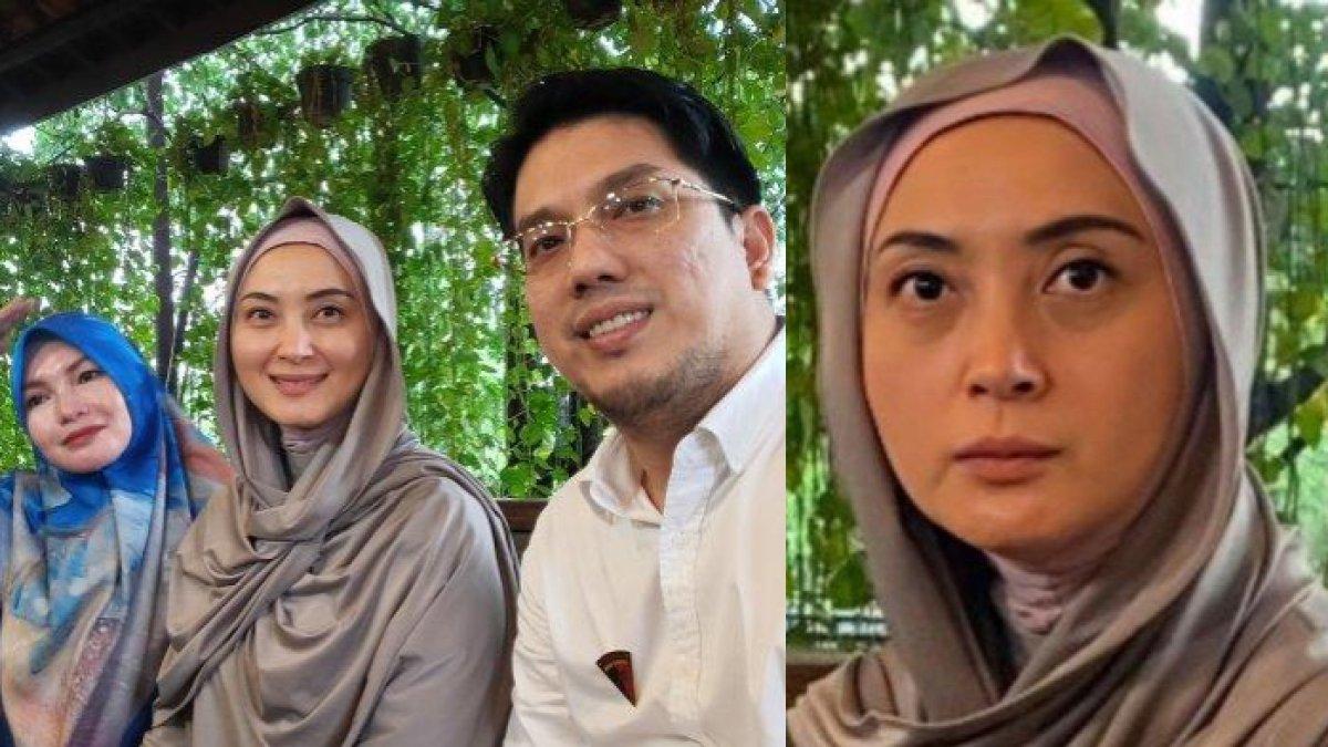 DELLA PUSPITA DITIPU,- Della Puspita saat gelar jumpa pers di kawasan Bekasi Jawa Barat, Selasa (28/1/2025). Ia menceritakan permasalahannya dengan travel umrah milik teman.