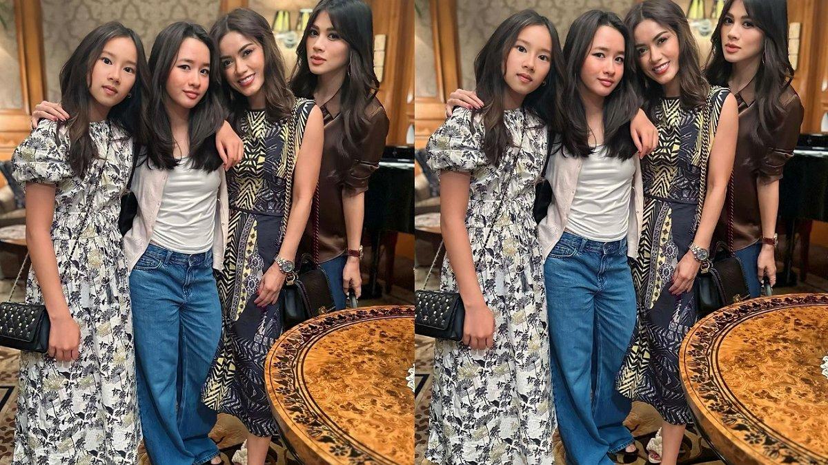Gaby Bakrie dan anak-anaknya