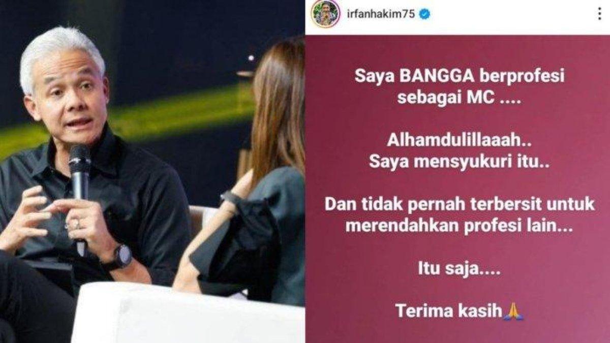 Ganjar Pranowo dianggap rendahkan profesi MC dan jurnalis, Irfan Hakim sindir