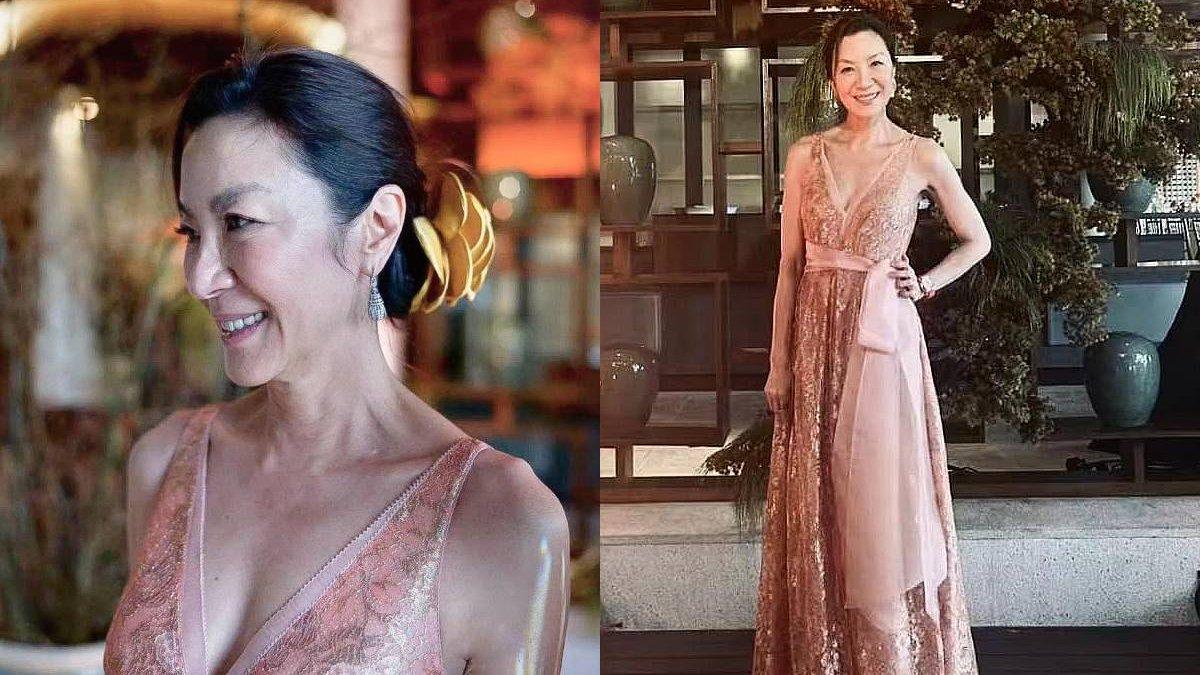 Gaun Michelle Yeoh di resepsi pernikahannya.