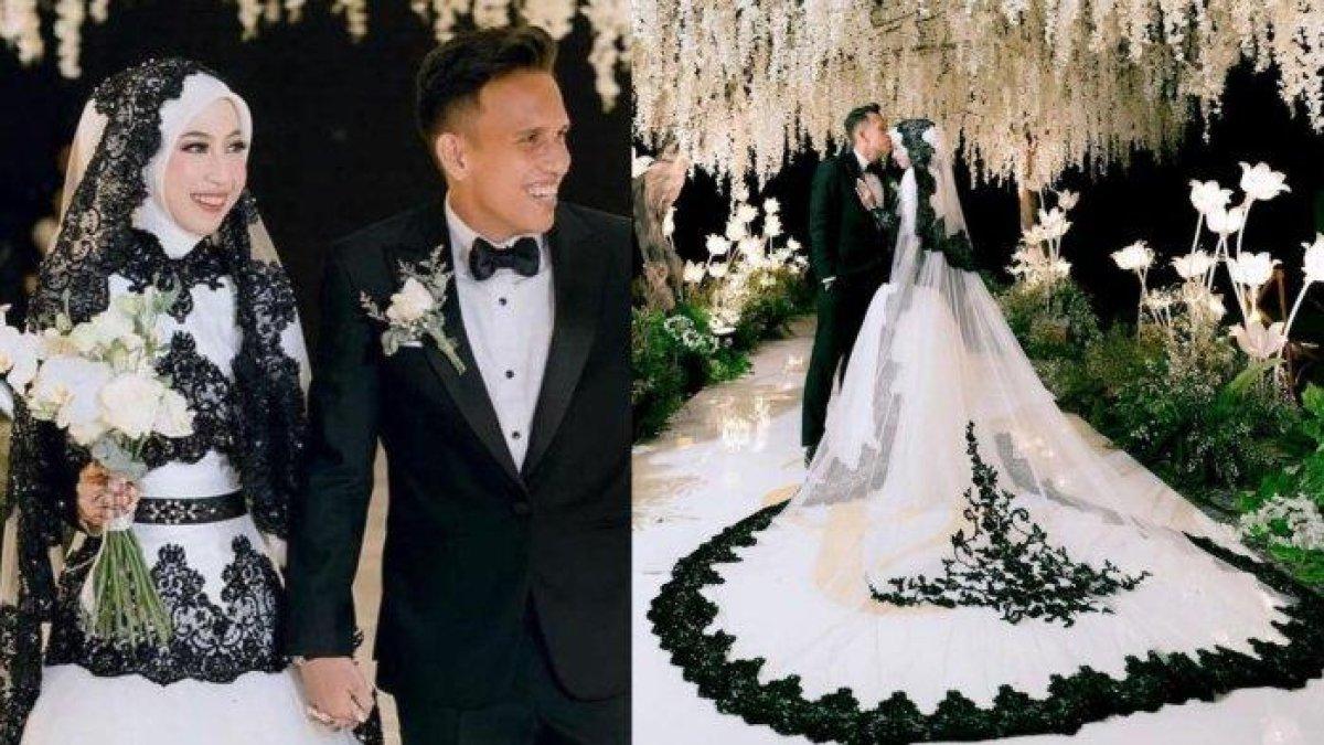 Gaun nikah Adiba Khanza di acara resepsi