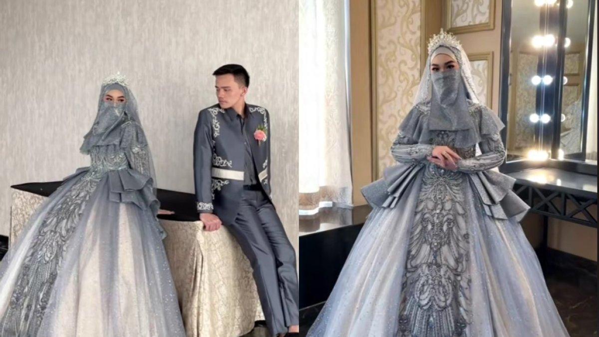 Gaun pengantin hasil rancangan Mawaddatul Haq