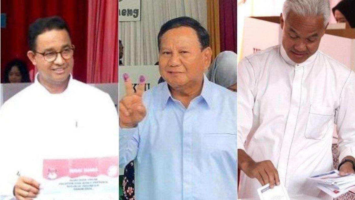 Gaya Busana Capres saat mendatangi TPS, Rabu (14/2/2024).