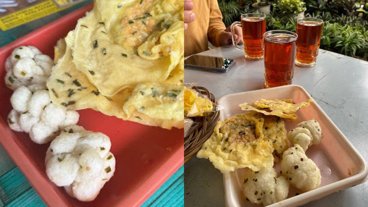 Geblek kuliner khas Wonosobo yang disajikan bersama dengan tempe kemul untuk menyantap mie ongklok.