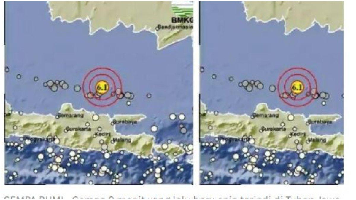 Gempa 6.1 magnitudo guncang Tuban-Jatim