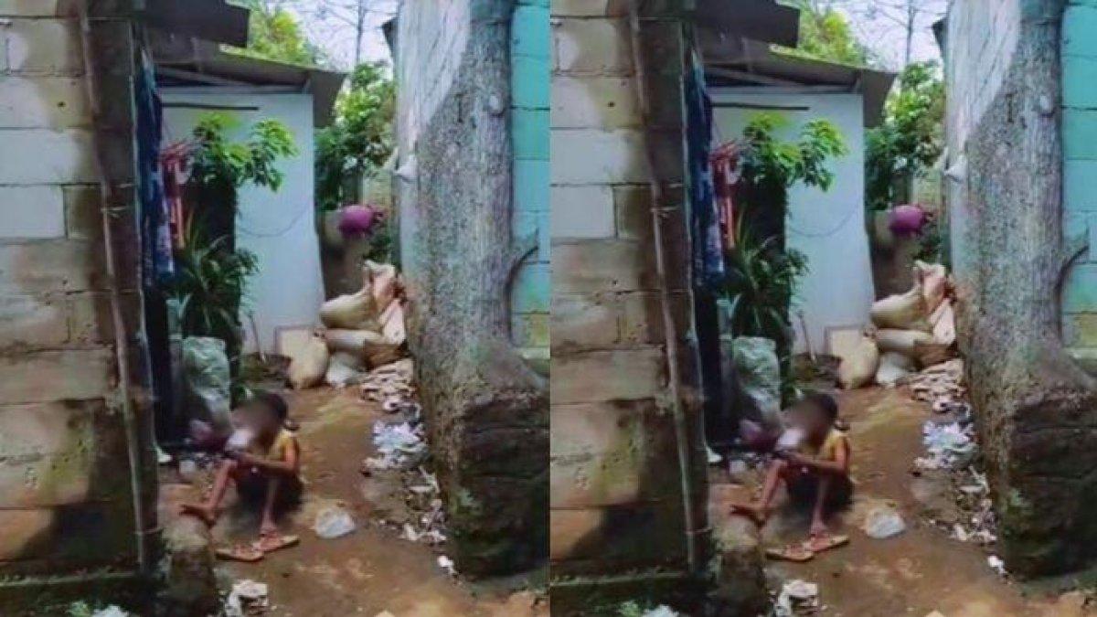 Gibran menangis kelaparan dan meminta makan kepada ibunya di Kabupaten Bogor.