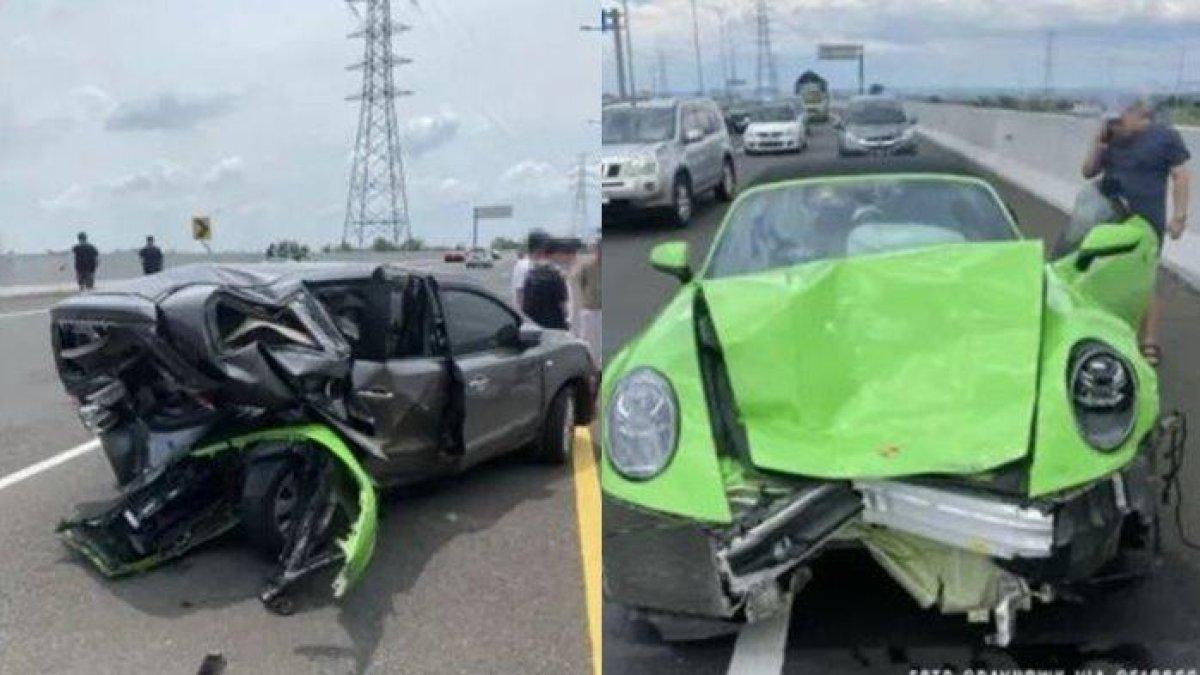 Grand Livina remuk usai ditabrak Porsche yang dikemudikan mahasiswi ugal-ugalan
