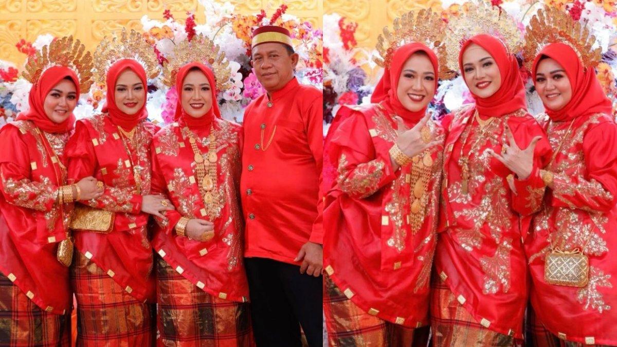 Haji Alwi Ruslan bersama ketiga istrinya