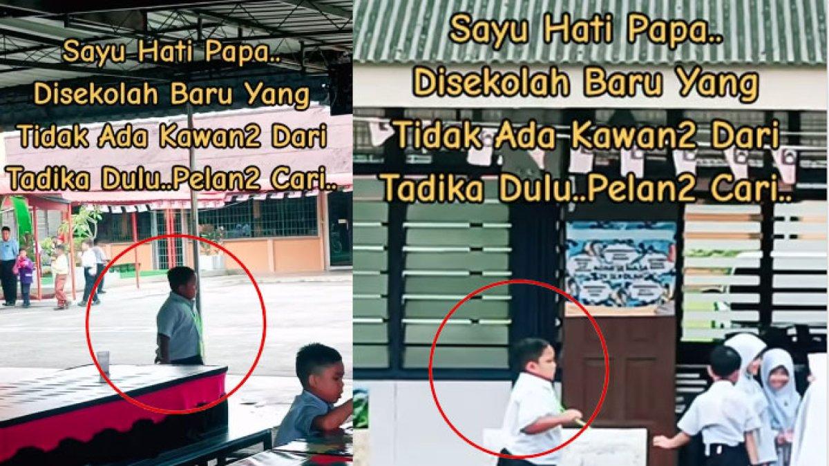 Tangkapan postingan curhatan ayah menangis anak mondar-mandir tanpa teman di sekolah viral di media sosial.