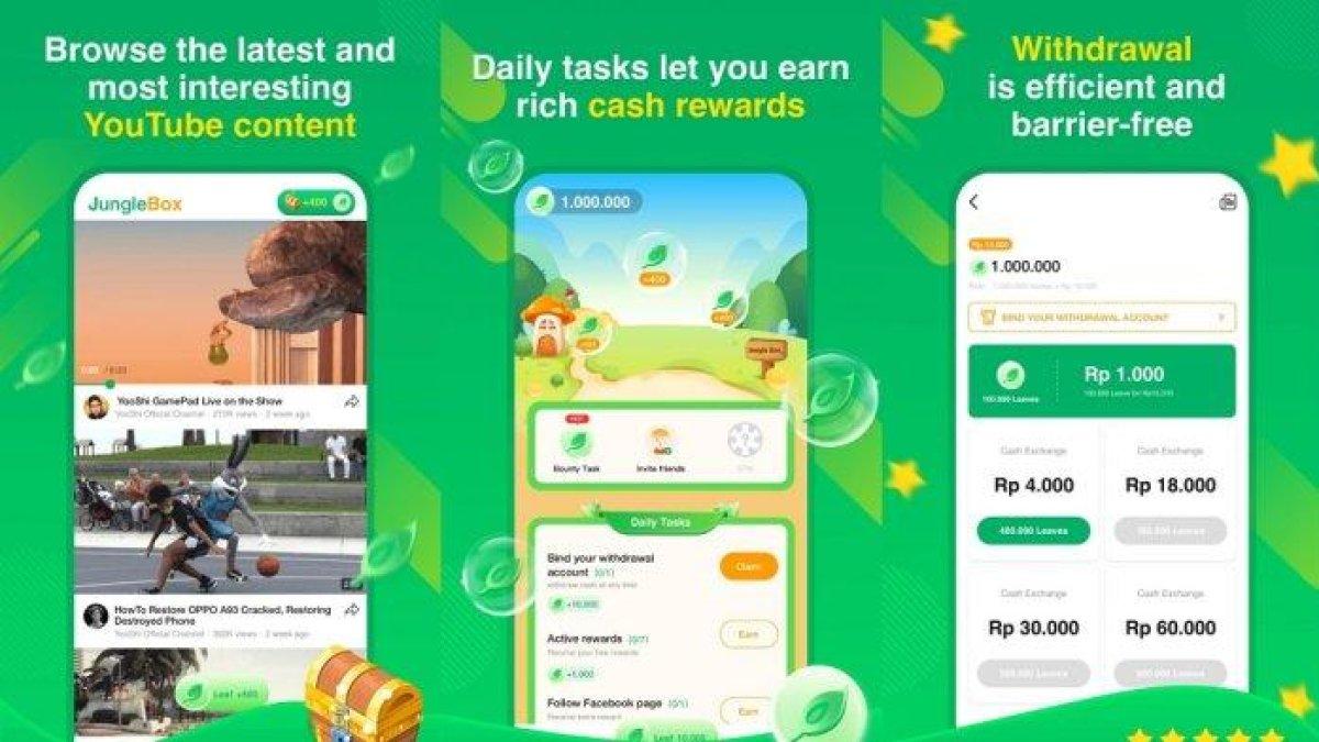 Hanya Nonton Youtube Bisa dapat Saldo DANA Rp 50 ribu di Aplikasi Penghasil Uang Jungle Box