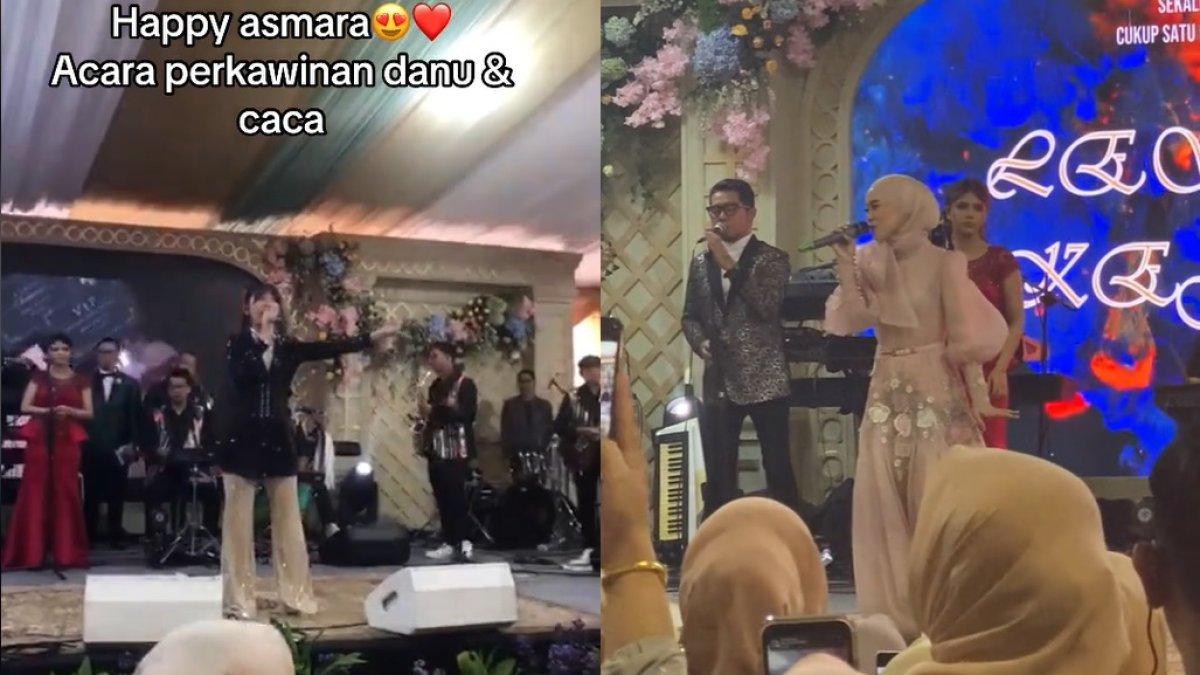 Happy Asmara dan Lesti Kejora tampil di acara pernikahan Danu dan Caca
