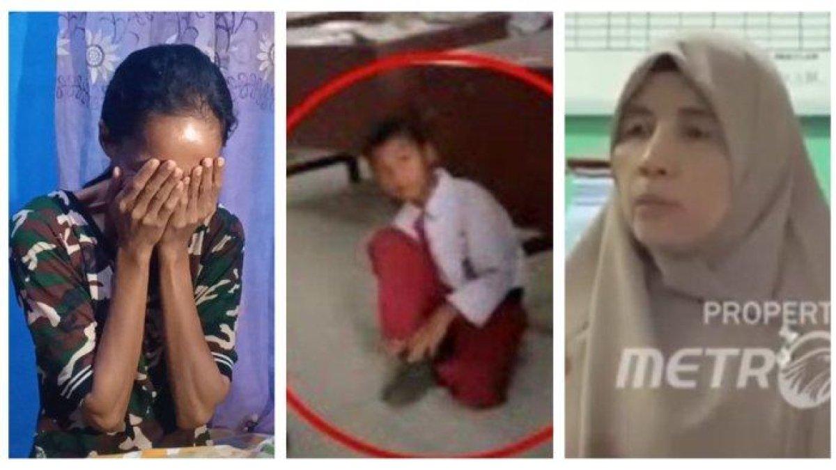 Haryanti (kanan), guru yang hukum siswa belajar di lantai karena orang tua nunggak bayar SPP