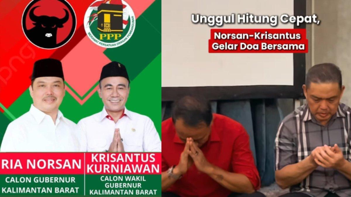 Hasil quick count Pilkada Kalimantan Barat (2024) yang mengunggulkan Ria Norsan-Krisantus 52,35 persen dari total suara sementara.