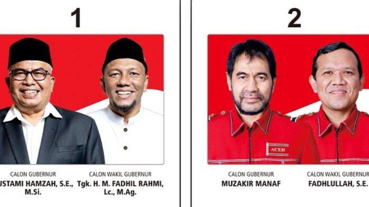 Hasil real count KPU Pilkada Aceh 2024, antara Bustami Hamzah vs Muzakir Manaf yang masih bersaing ketat dalam perhitungan suara.