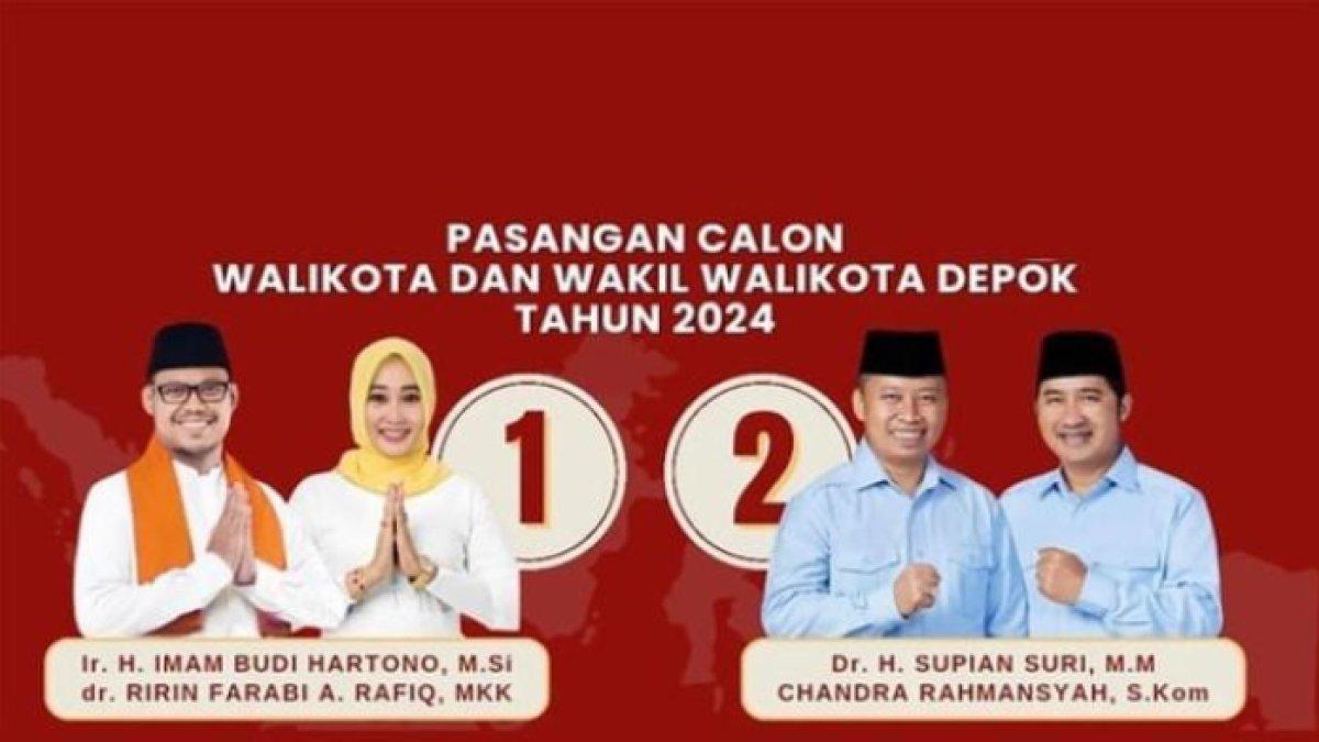 Hasil real count KPU Pilkada Kota Depok 2024 menampilkan pasangan Supian-Chandra dengan perolehan 53,19 persen, jagoan PKS tumbang.
