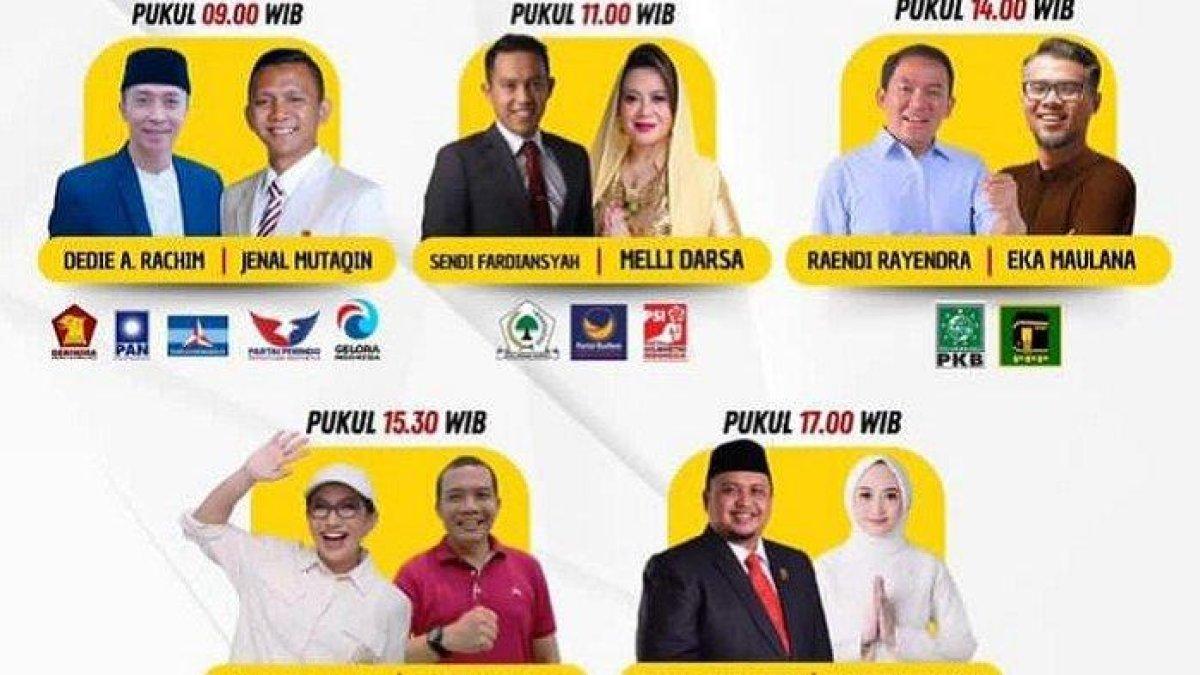 Hasil real count Pilkada Kota Bogor, Jawa Barat 2024, Jagoan Partai Amanat Nasional (PAN) dan Gerindra, Dedie-Jenal unggul.