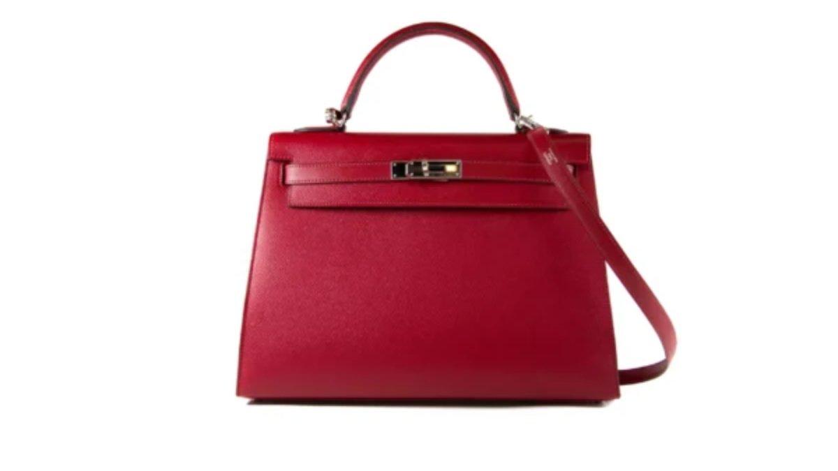 Hermes Kelly 32 Rouge Grenat Sellier Palladium