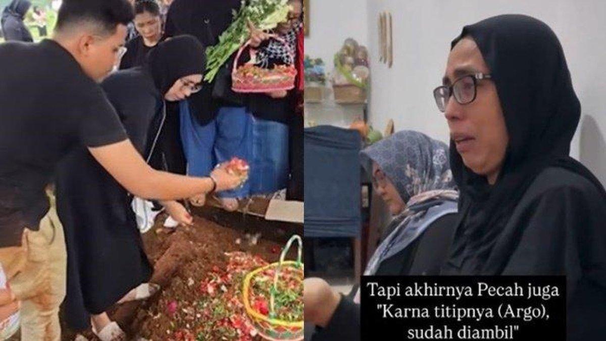 IBU ARGO NANGIS - Foto Melina, ibunda Argo Ericko Achfandi sempat menjadi orang tua tunggal untuk membesarkan almarhum putranya pasca sang suami meninggal pada 2014.