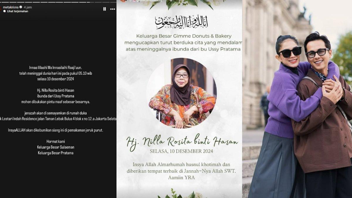 Ibunda Ussy Sulistiawaty meninggal dunia